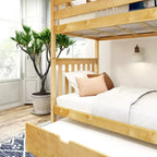 Plank+Beam Solid Wood Twin over Twin Bunk Bed with Storage Trundle for Adults/Kids