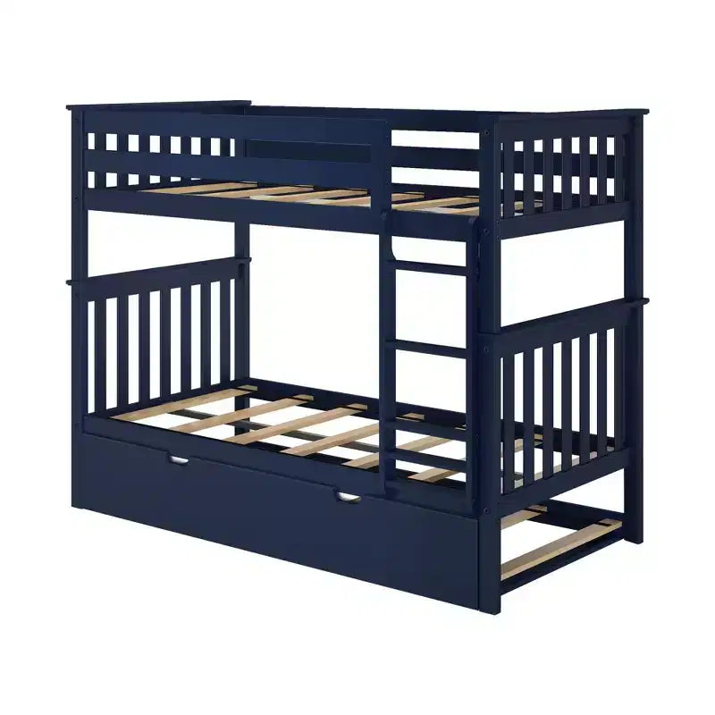 Plank+Beam Solid Wood Twin over Twin Bunk Bed with Storage Trundle for Adults/Kids