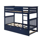 Plank+Beam Solid Wood Twin over Twin Bunk Bed with Storage Trundle for Adults/Kids