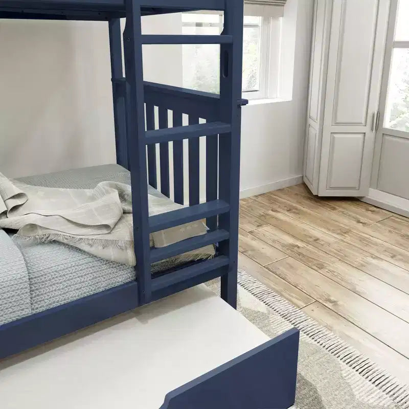 Plank+Beam Solid Wood Twin over Twin Bunk Bed with Storage Trundle for Adults/Kids