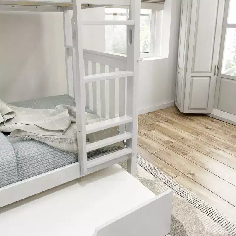 Plank+Beam Solid Wood Twin over Twin Bunk Bed with Storage Trundle for Adults/Kids