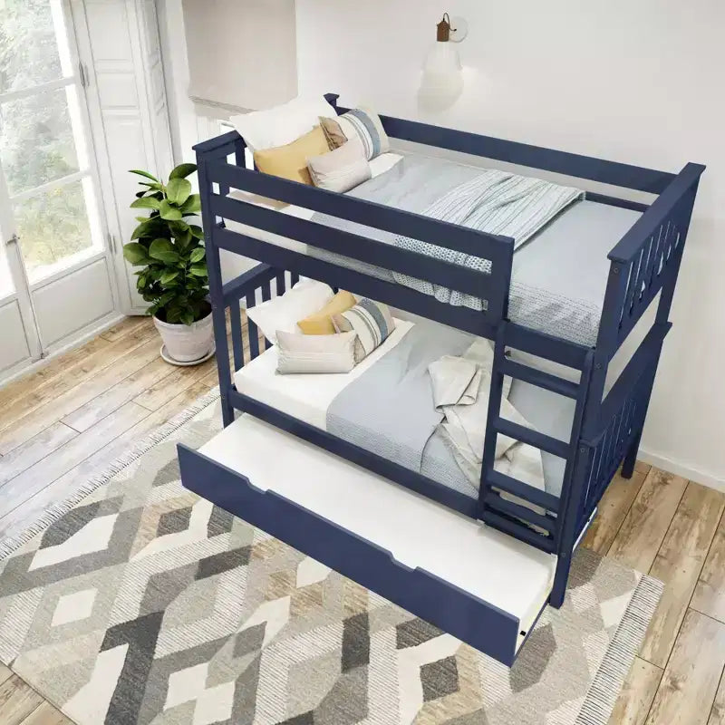 Plank+Beam Solid Wood Twin over Twin Bunk Bed with Storage Trundle for Adults/Kids