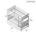 Plank+Beam Solid Wood Twin over Twin Bunk Bed with Storage Trundle for Adults/Kids