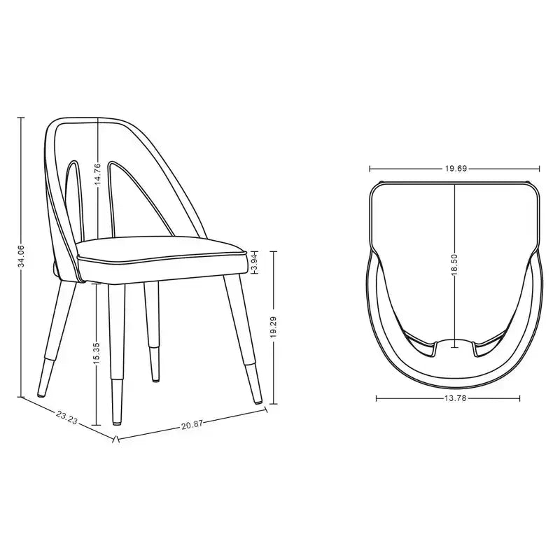 Neda Modern Velvet Upholstered Dining Chair - Manhattan Comfort