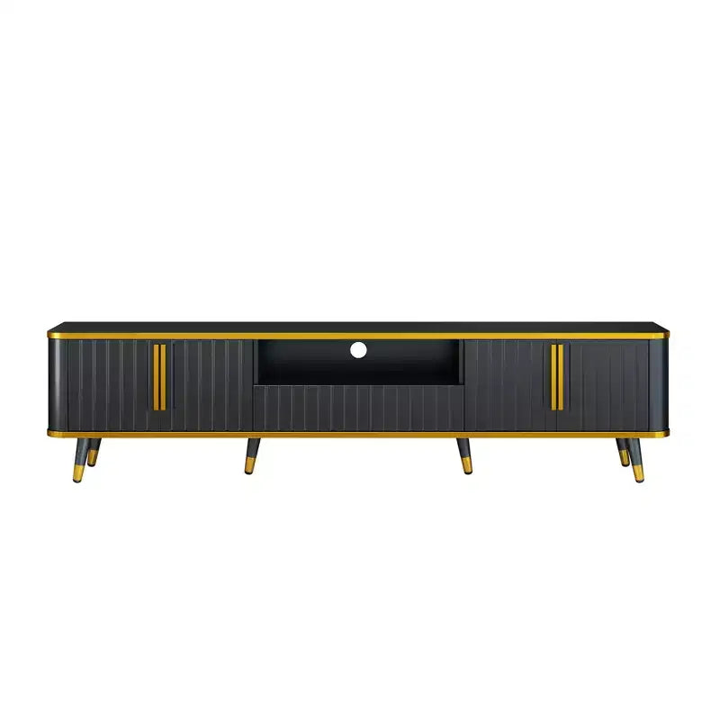 78.8 Minimalism TV Stand with Open Storage Shelf for TVs Up to 85'', Practical Media Console with a Drawer and 2 Cabinets, 4L-ModernLuxe