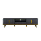 78.8 Minimalism TV Stand with Open Storage Shelf for TVs Up to 85'', Practical Media Console with a Drawer and 2 Cabinets, 4L-ModernLuxe