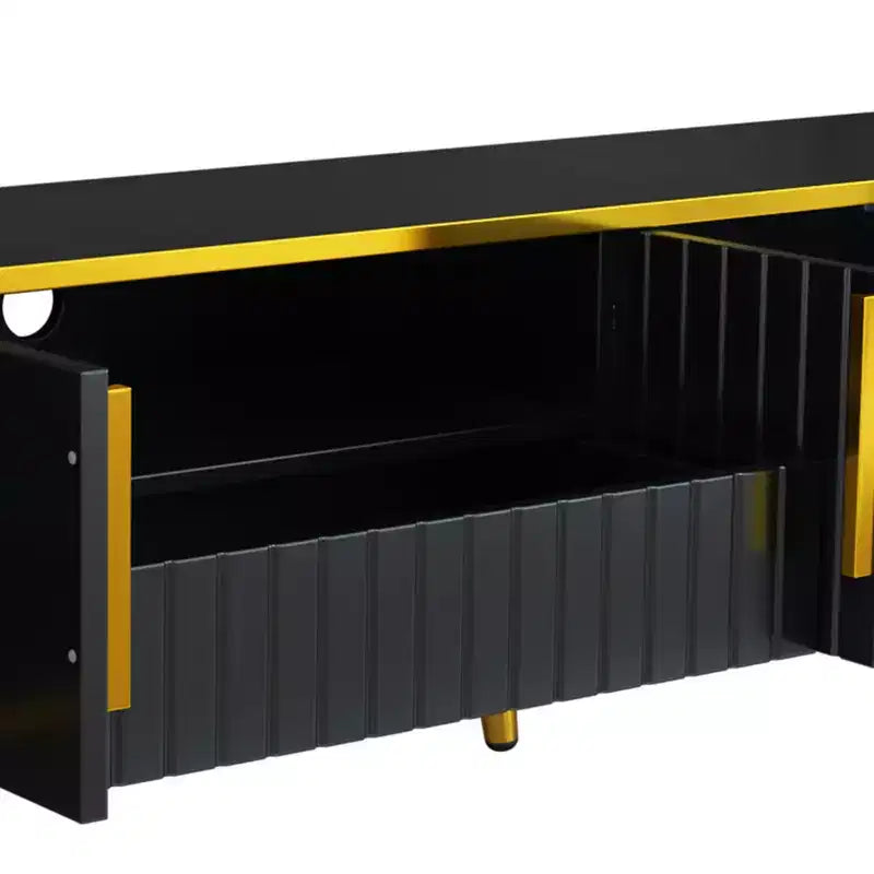 78.8 Minimalism TV Stand with Open Storage Shelf for TVs Up to 85'', Practical Media Console with a Drawer and 2 Cabinets, 4L-ModernLuxe