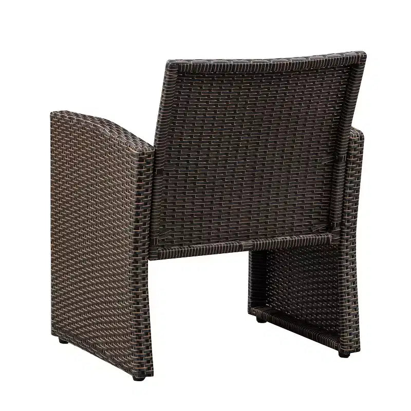 Balkene Home Ashville Conversation Wicker Outdoor Patio Set - Sofa, Table & Two Armchairs Included Khaki Cushions & Tempered Glass Top Easy Assembly