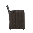 Balkene Home Ashville Conversation Wicker Outdoor Patio Set - Sofa, Table & Two Armchairs Included Khaki Cushions & Tempered Glass Top Easy Assembly