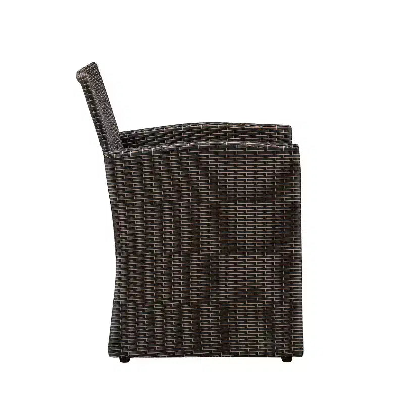 Balkene Home Ashville Conversation Wicker Outdoor Patio Set - Sofa, Table & Two Armchairs Included Khaki Cushions & Tempered Glass Top Easy Assembly