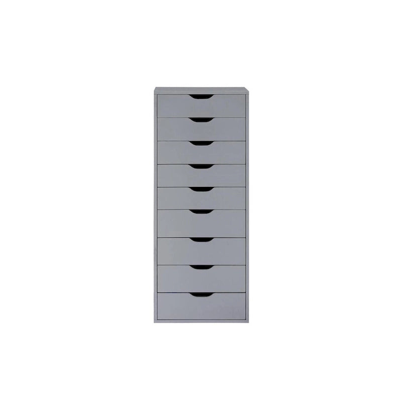 Sleek Modern Drawer Dresser Storage Cabinet with Grooved Drawer Pulls, Multipurpose Office File Storage Cabinet
