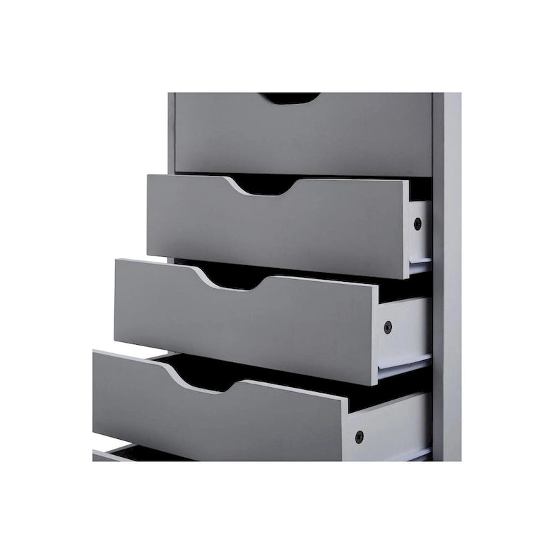 Sleek Modern Drawer Dresser Storage Cabinet with Grooved Drawer Pulls, Multipurpose Office File Storage Cabinet