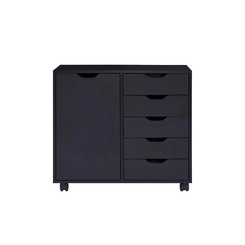 Sleek Modern Drawer Dresser Storage Cabinet with Grooved Drawer Pulls, Multipurpose Office File Storage Cabinet