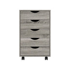 5 Drawers Chest, Wood Storage Dresser with Wheels, Craft Storage Organizer and Storage Drawer Office Drawer Unit