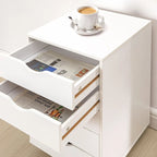 5 Drawers Chest, Wood Storage Dresser with Wheels, Craft Storage Organizer and Storage Drawer Office Drawer Unit