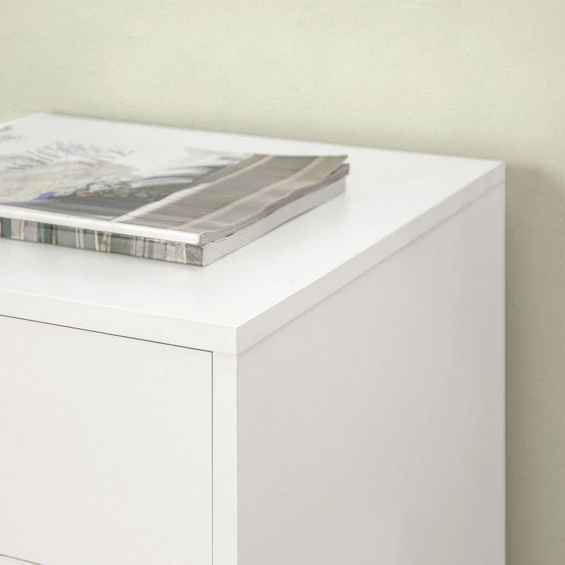 5 Drawers Chest, Wood Storage Dresser with Wheels, Craft Storage Organizer and Storage Drawer Office Drawer Unit