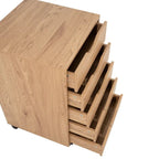 5 Drawers Chest, Wood Storage Dresser with Wheels, Craft Storage Organizer and Storage Drawer Office Drawer Unit