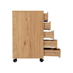 5 Drawers Chest, Wood Storage Dresser with Wheels, Craft Storage Organizer and Storage Drawer Office Drawer Unit