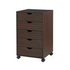 5 Drawers Chest, Wood Storage Dresser with Wheels, Craft Storage Organizer and Storage Drawer Office Drawer Unit