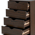 5 Drawers Chest, Wood Storage Dresser with Wheels, Craft Storage Organizer and Storage Drawer Office Drawer Unit