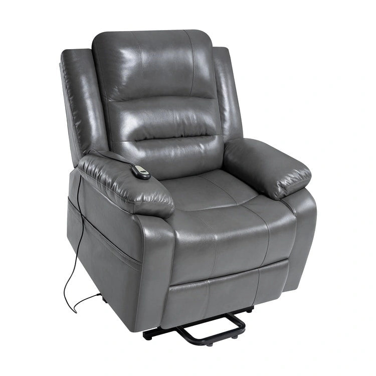 Fauteuil inclinable électrique de luxe réglable avec élévateur pour personnes âgées, en similicuir, dossier divisé