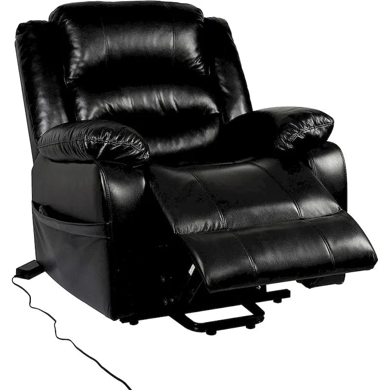 Fauteuil inclinable électrique de luxe réglable avec élévateur pour personnes âgées, en similicuir, dossier divisé