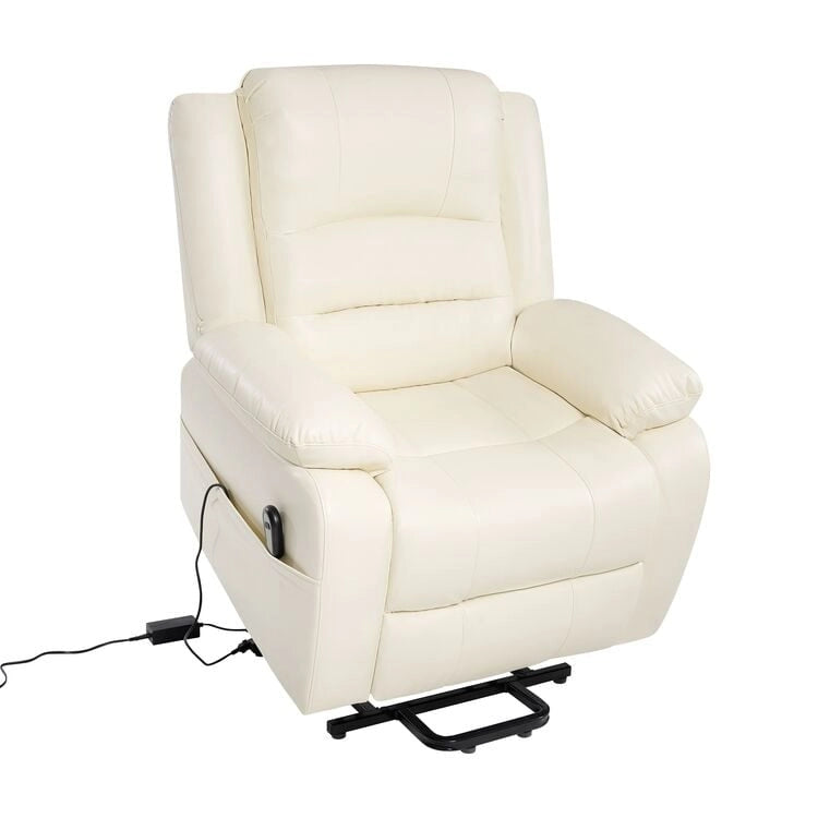 Fauteuil inclinable électrique de luxe réglable avec élévateur pour personnes âgées, en similicuir, dossier divisé