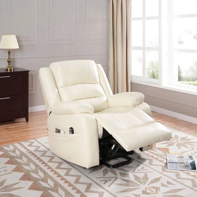 Fauteuil inclinable électrique de luxe réglable avec élévateur pour personnes âgées, en similicuir, dossier divisé