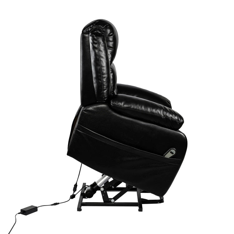 Fauteuil inclinable électrique de luxe réglable avec élévateur pour personnes âgées, en similicuir, dossier divisé