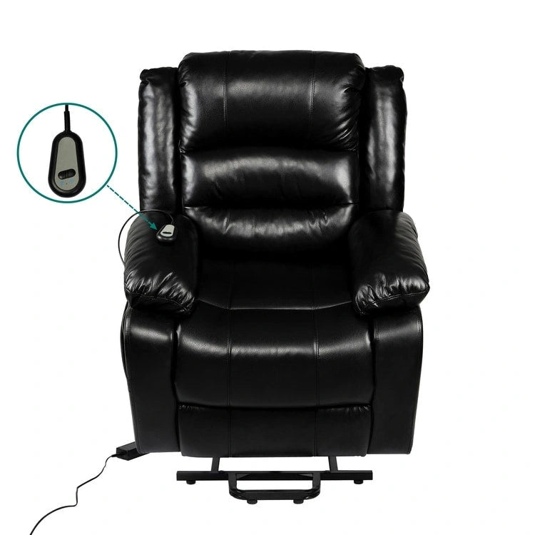 Fauteuil inclinable électrique de luxe réglable avec élévateur pour personnes âgées, en similicuir, dossier divisé