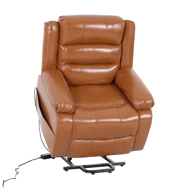 Fauteuil inclinable électrique de luxe réglable avec élévateur pour personnes âgées, en similicuir, dossier divisé