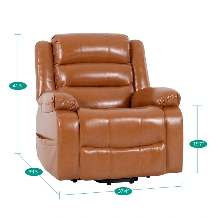 Fauteuil inclinable électrique de luxe réglable avec élévateur pour personnes âgées, en similicuir, dossier divisé