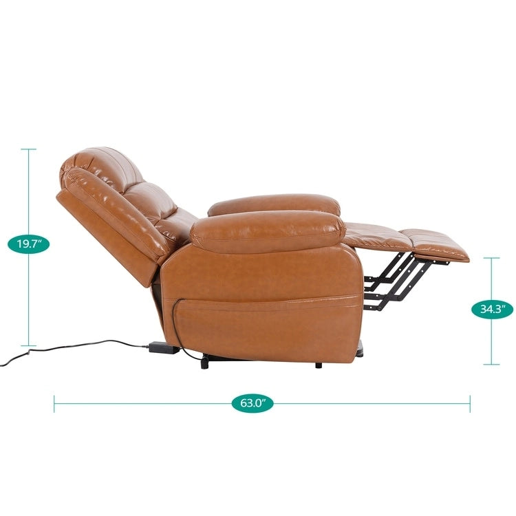 Fauteuil inclinable électrique de luxe réglable avec élévateur pour personnes âgées, en similicuir, dossier divisé