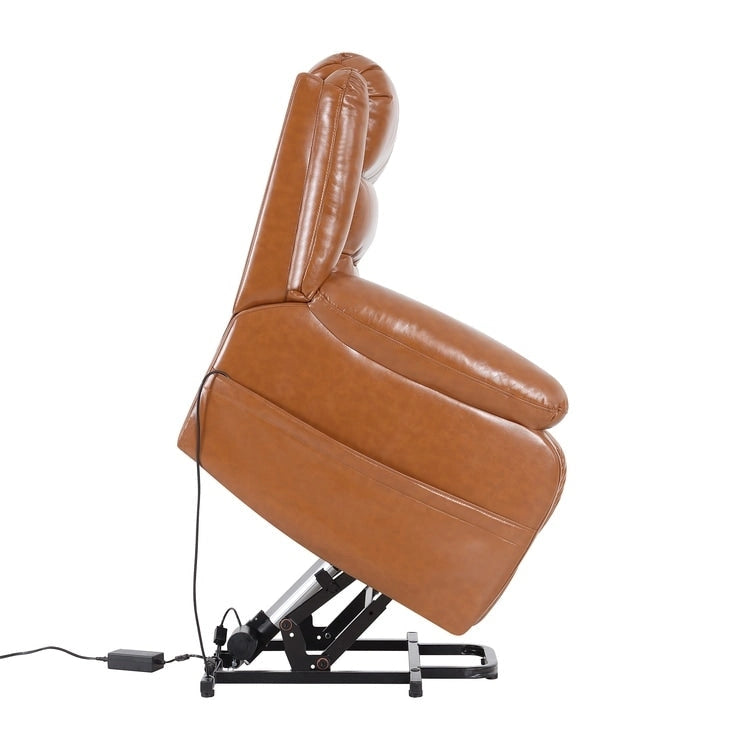 Fauteuil inclinable électrique de luxe réglable avec élévateur pour personnes âgées, en similicuir, dossier divisé