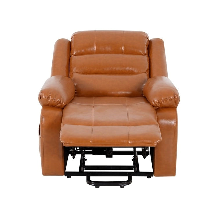 Fauteuil inclinable électrique de luxe réglable avec élévateur pour personnes âgées, en similicuir, dossier divisé