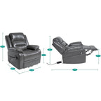 Fauteuil inclinable électrique de luxe réglable avec élévateur pour personnes âgées, en similicuir, dossier divisé