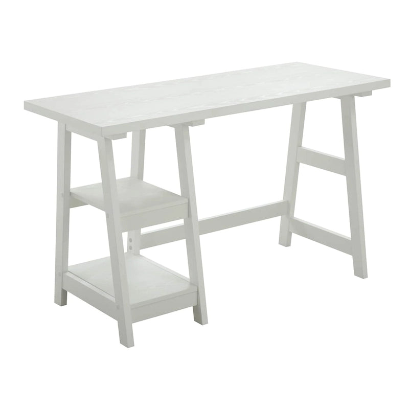 Convenience Concepts Designs2Go Trestle Desk with Shelves