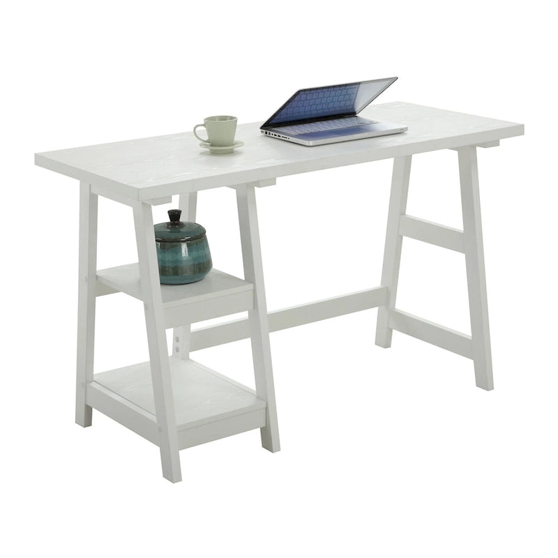Convenience Concepts Designs2Go Trestle Desk with Shelves