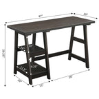 Convenience Concepts Designs2Go Trestle Desk with Shelves