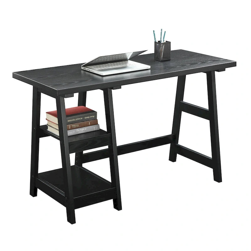 Convenience Concepts Designs2Go Trestle Desk with Shelves