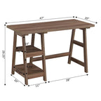 Convenience Concepts Designs2Go Trestle Desk with Shelves