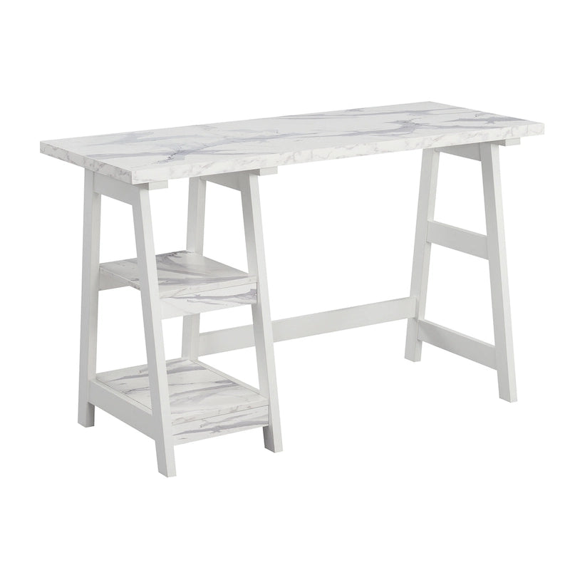 Convenience Concepts Designs2Go Trestle Desk with Shelves