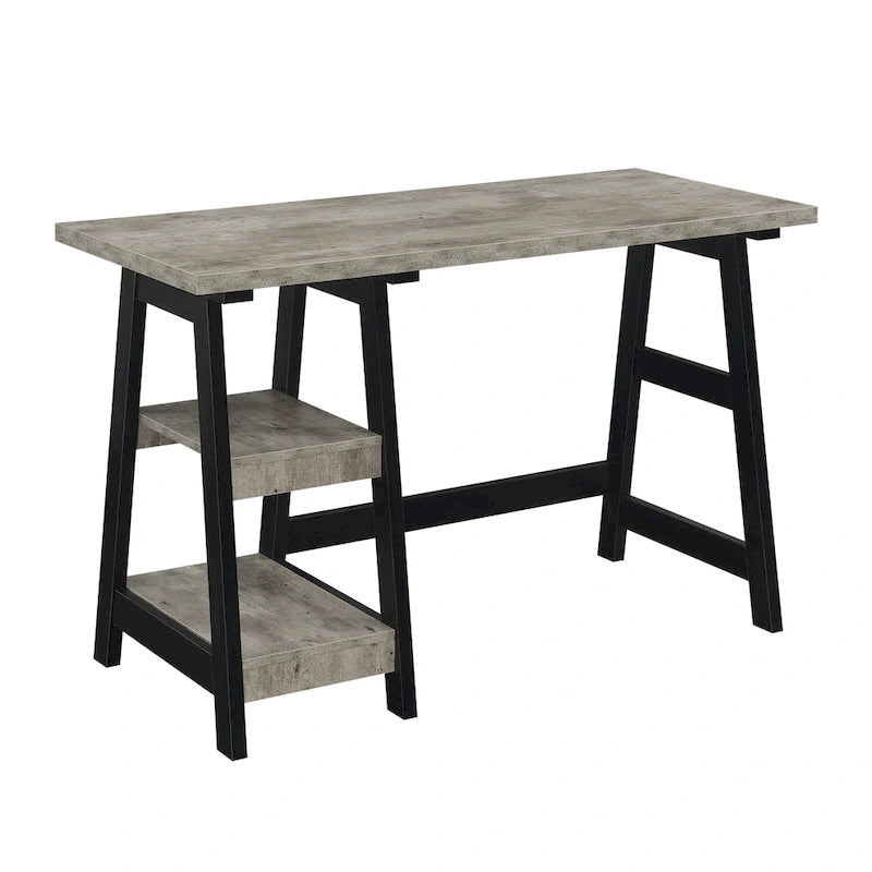 Convenience Concepts Designs2Go Trestle Desk with Shelves