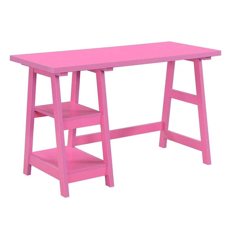 Convenience Concepts Designs2Go Trestle Desk with Shelves