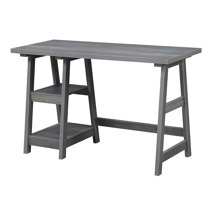 Convenience Concepts Designs2Go Trestle Desk with Shelves