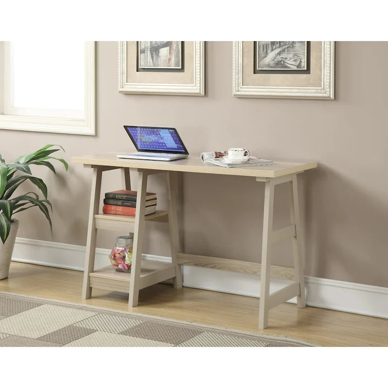 Convenience Concepts Designs2Go Trestle Desk with Shelves