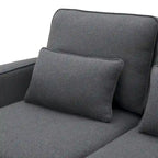 104 4-Seater Modern Linen Fabric Sofa with Armrest Pockets and 4 Pillows