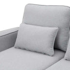 104 4-Seater Modern Linen Fabric Sofa with Armrest Pockets and 4 Pillows
