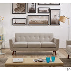 Grace Rainbeau Linen Upholstered Tufted Mid-century Sofa