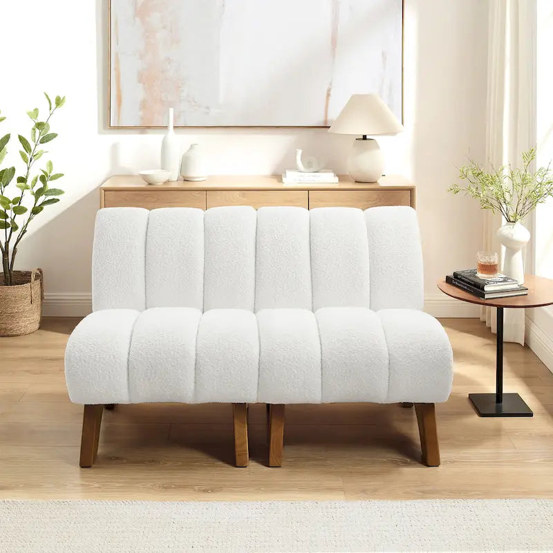 Art Leon Modern Armless Accent Chair Setional Loveseat Sofa
